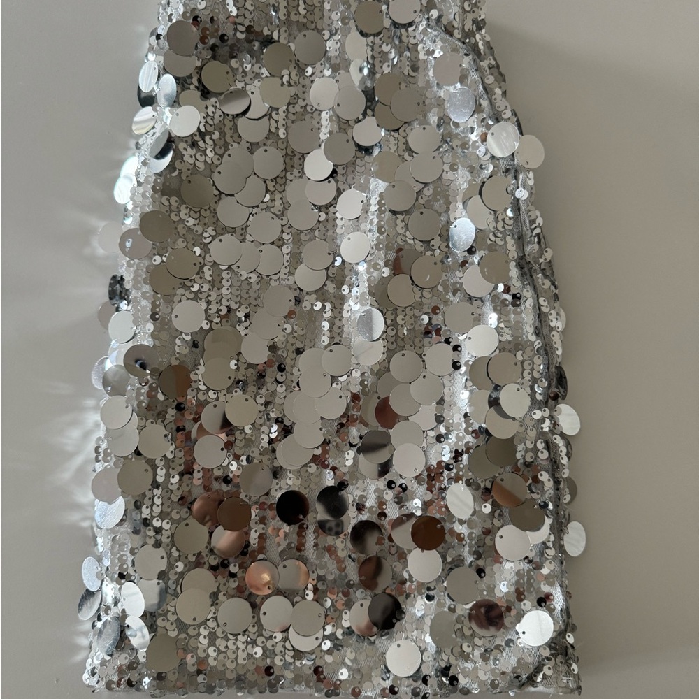 SHEIN Silver Sequin Mini Skirt